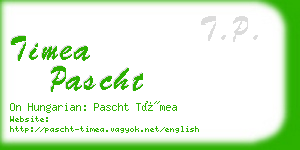 timea pascht business card